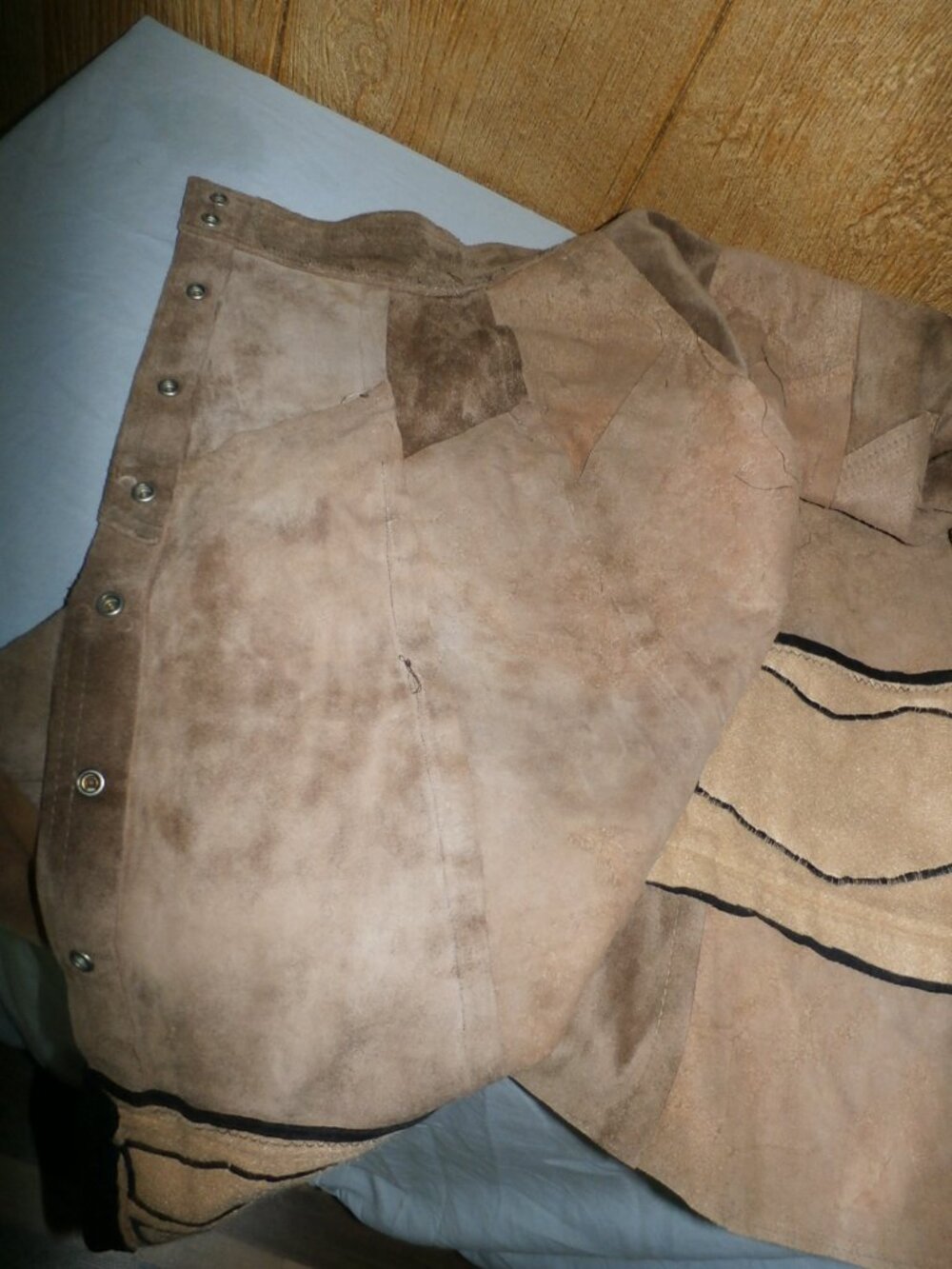 Vintage Handmade Western Horse Native American Suede Leather Skirt Size XS - Picture 11 of 16